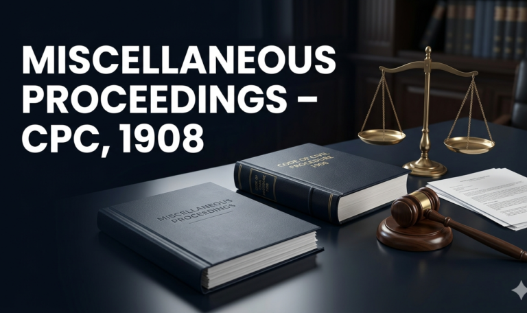 Miscellaneous Proceedings Code of Civil Procedure, 1908