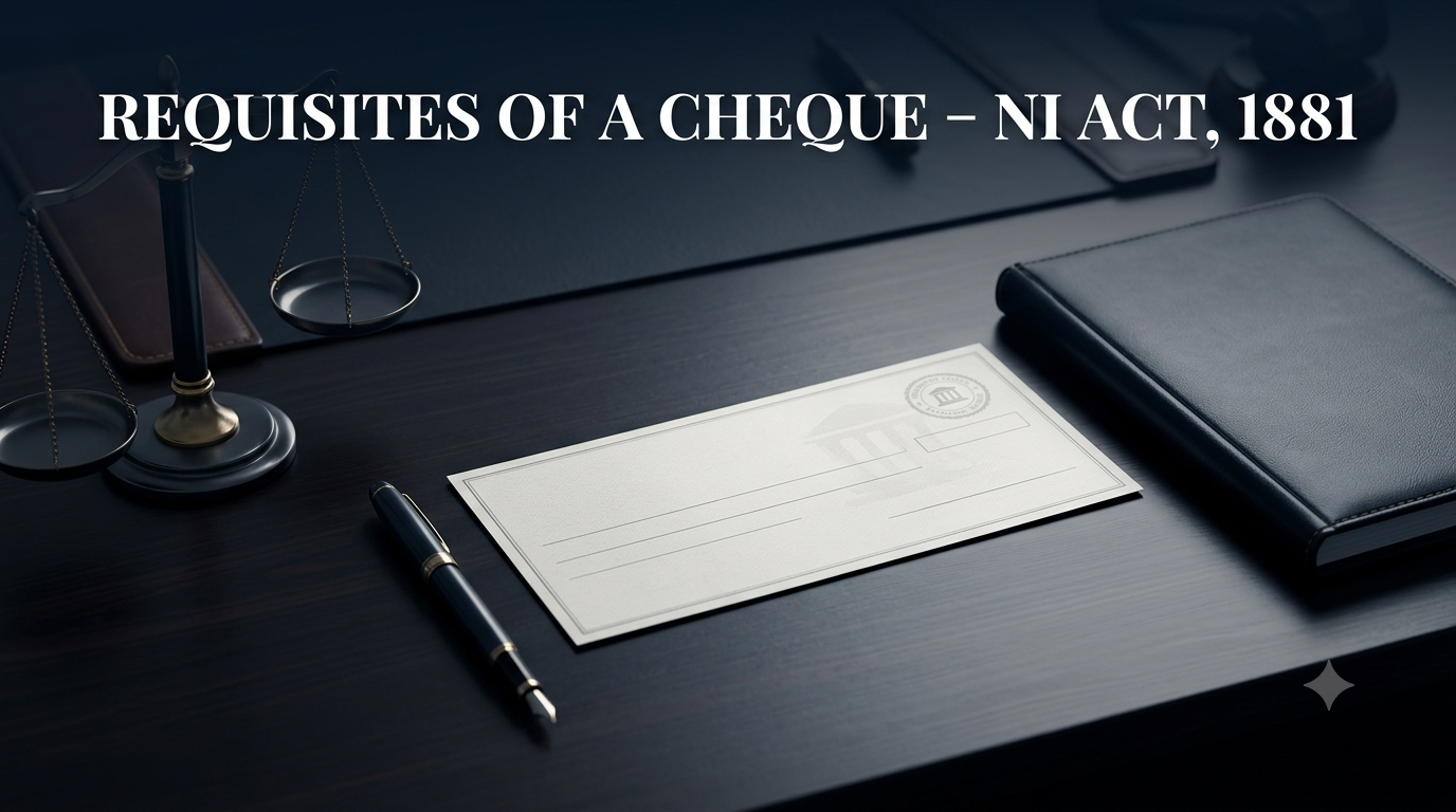 Requisites of a Cheque - Negotiable Instruments Act, 1881