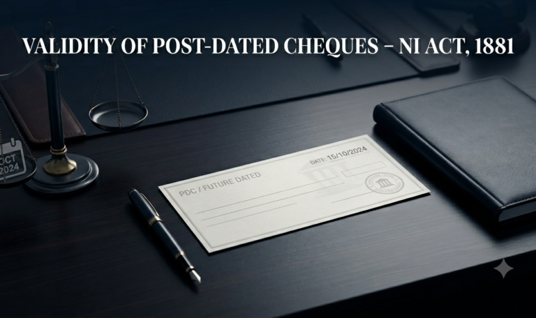 Validity of Post-dated cheques – Negotiable Instruments Act, 1881