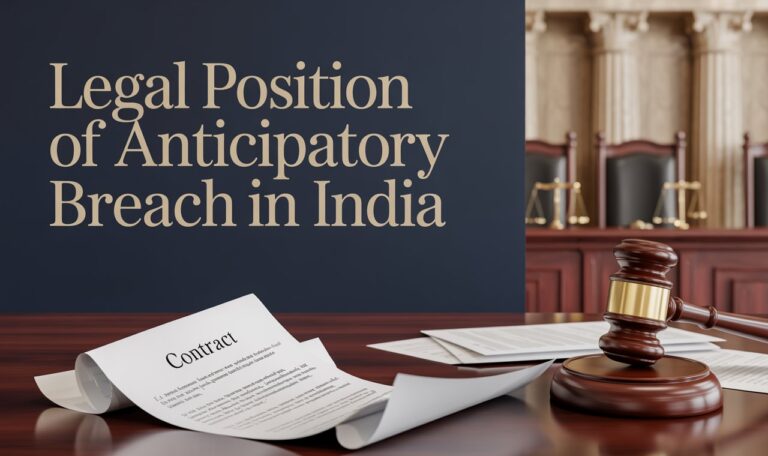 Legal Position of Anticipatory Breach In India