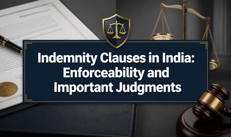 Indemnity Clauses in India Enforceability and Important Judgments