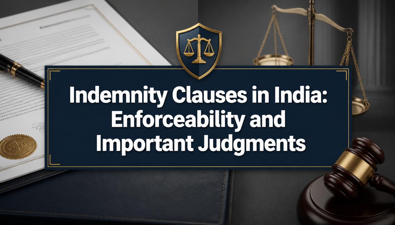 Indemnity Clauses in India Enforceability and Important Judgments Indemnity Clauses in India Enforceability and Important Judgments