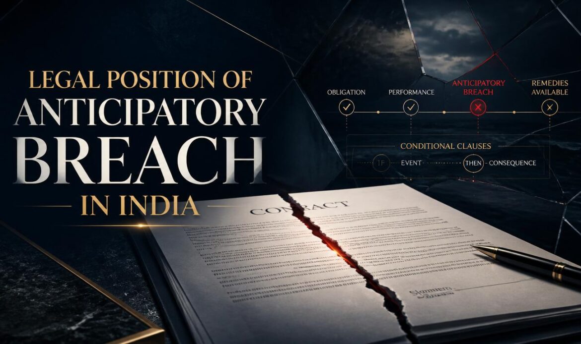 Legal Position Of Anticipatory Breach In India