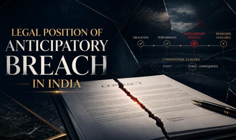 Legal Position Of Anticipatory Breach In India