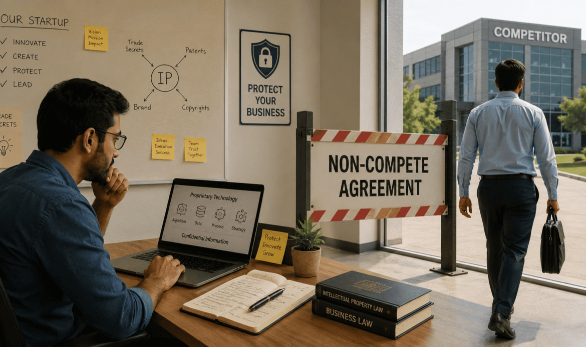 Non-compete clauses help startups protect trade secrets, intellectual property, and competitive advantage