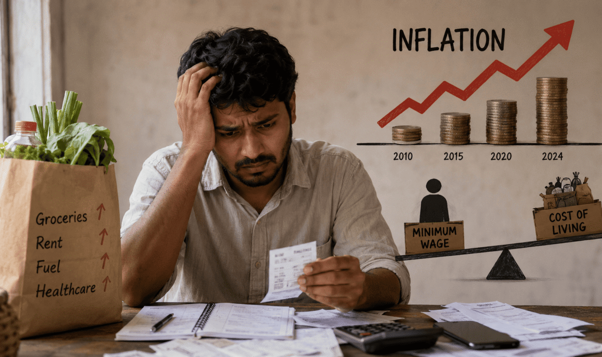 Rising inflation reduces workers' purchasing power while minimum wages struggle to keep pace