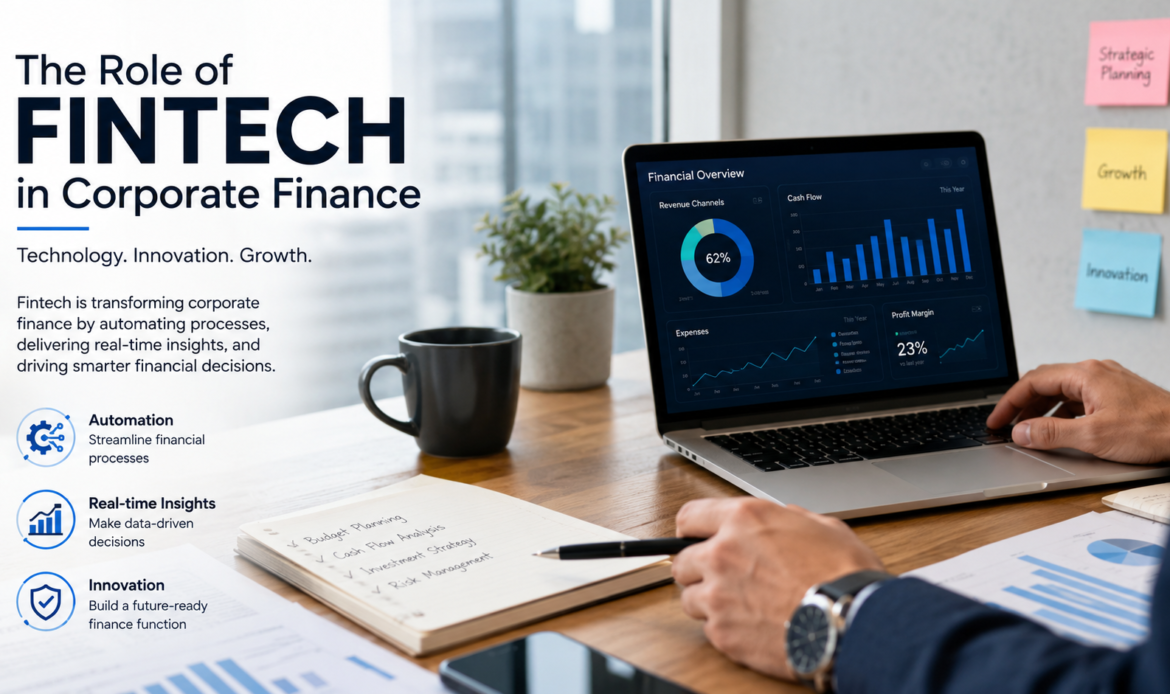 Fintech is transforming corporate finance through automation, AI, and real-time financial insights.