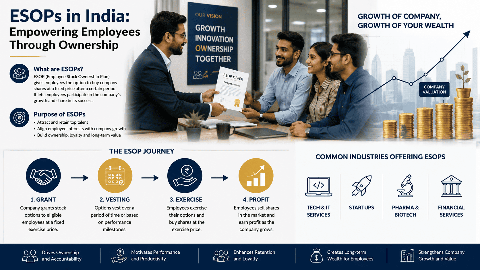 Introduction, Purpose & Working of ESOPs in India