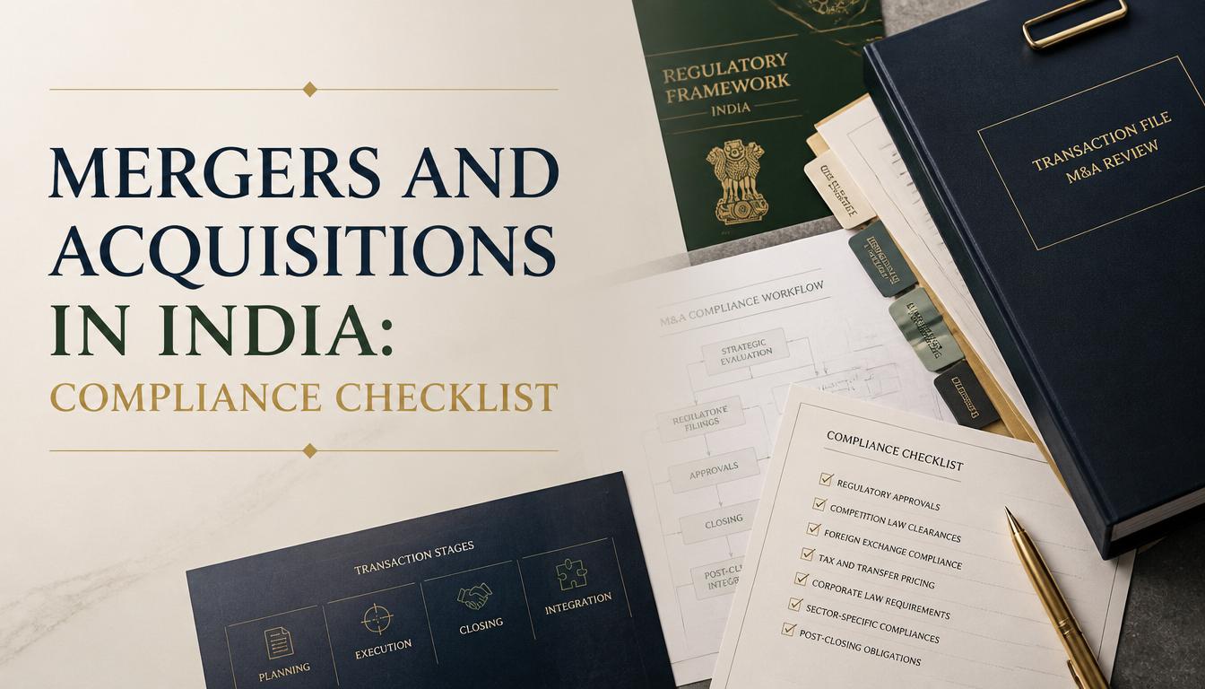 Mergers and Acquisitions in India Compliance Checklist Mergers and Acquisitions in India Compliance Checklist
