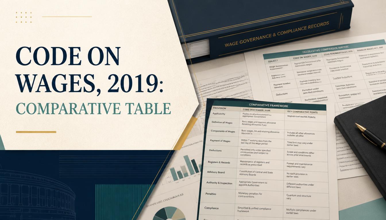 Code on wages, 2019 Comparative table Code on wages, 2019 Comparative table