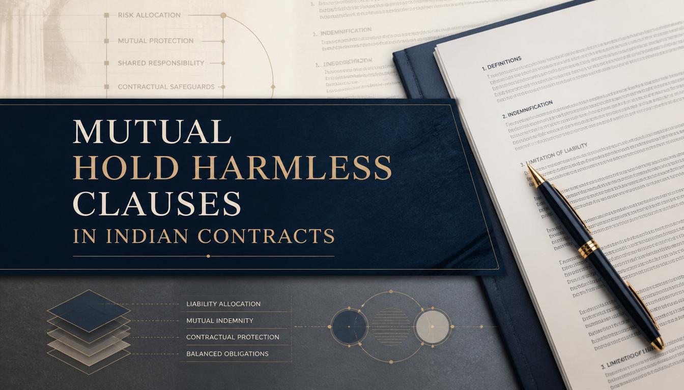 Mutual Hold Harmless Clauses in Indian Contracts Mutual Hold Harmless Clauses in Indian Contracts