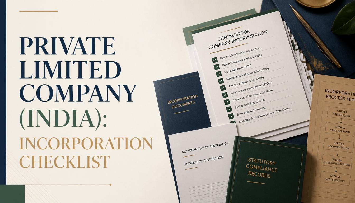 Private Limited Company (India) Incorporation Checklist