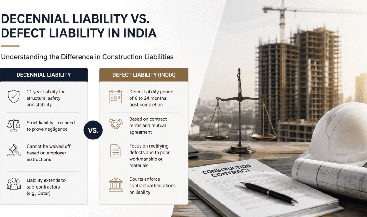 What is Decennial Liability and how it differs from Indian defect liability system