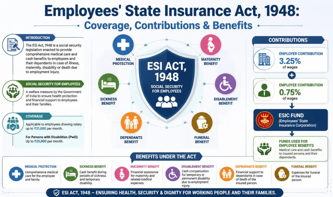 Employees' State Insurance (ESI) Scheme – Coverage, Contributions & Benefits