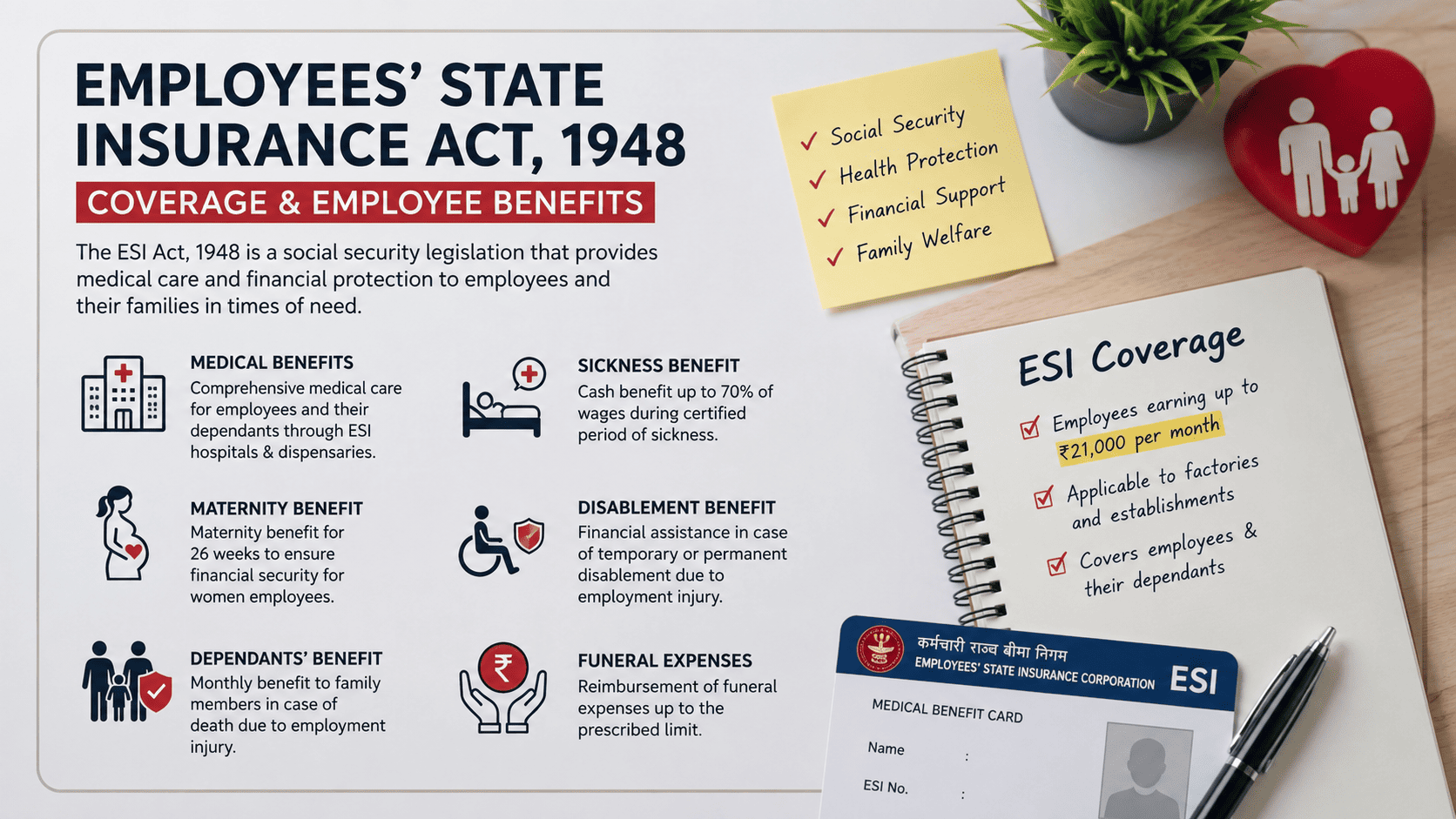 Employees' State Insurance Act, 1948 Coverage & Employee Benefits