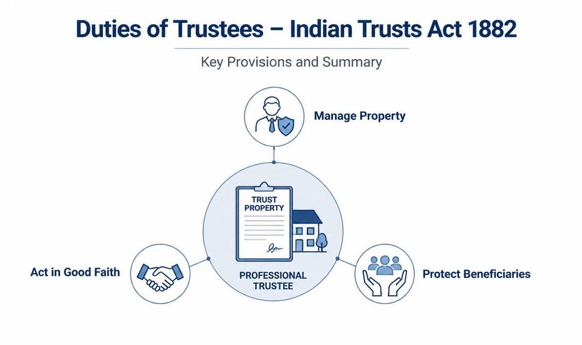 Key duties of trustees under the Indian Trusts Act, 1882