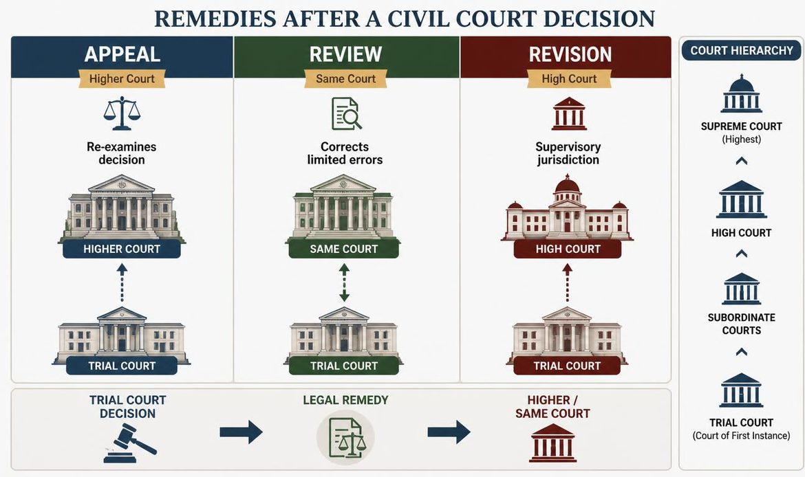“Comparison of appeal, review and revision remedies under the Code of Civil Procedure”