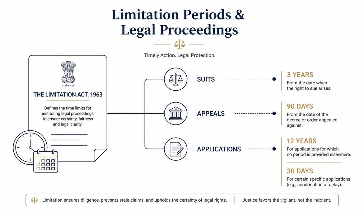 Limitation Act 1963 legal time limits for suits, appeals and applications