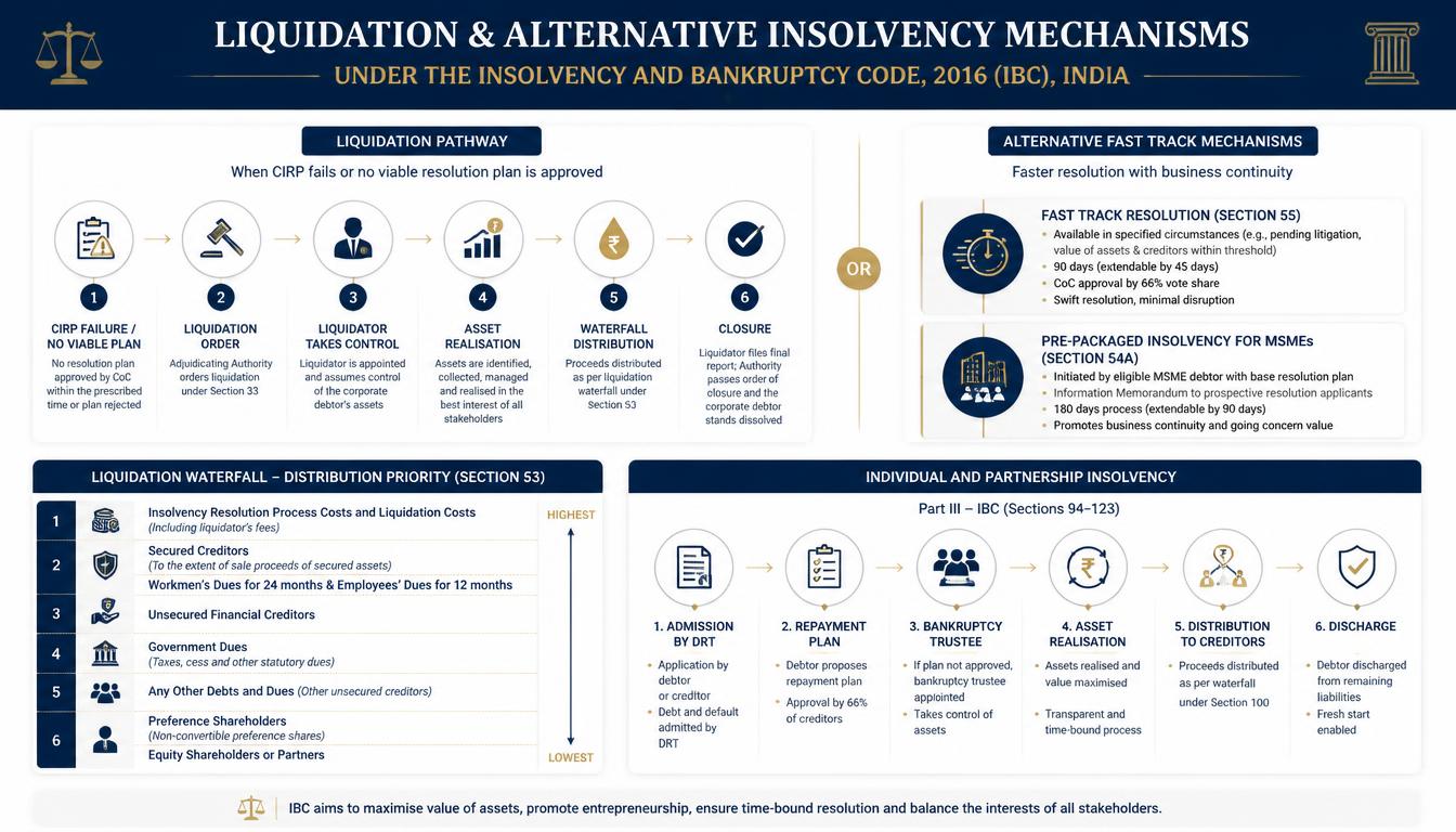 Liquidation, pre-pack insolvency and individual bankruptcy under the Insolvency and Bankruptcy Code 2016