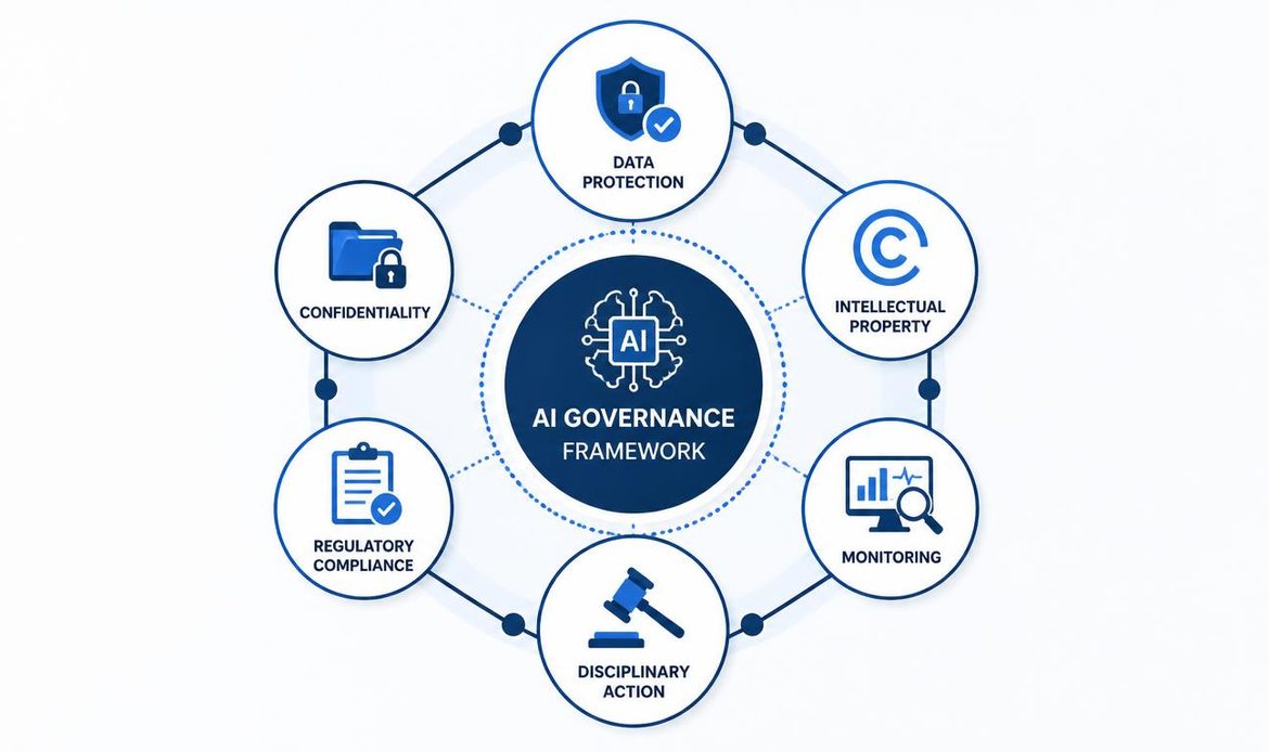Corporate AI risk policy framework for Indian companies covering data protection, confidentiality, intellectual property, compliance and monitoring