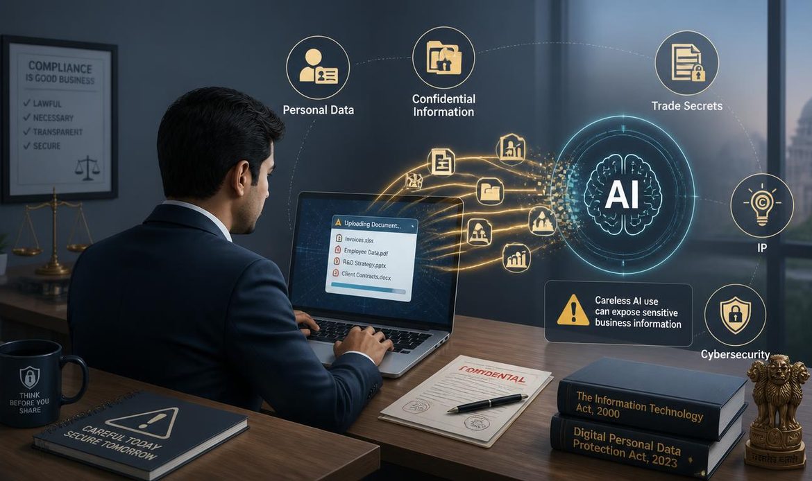 Data protection, confidentiality, intellectual property, and cybersecurity risks arising from employee use of AI tools in Indian workplaces.