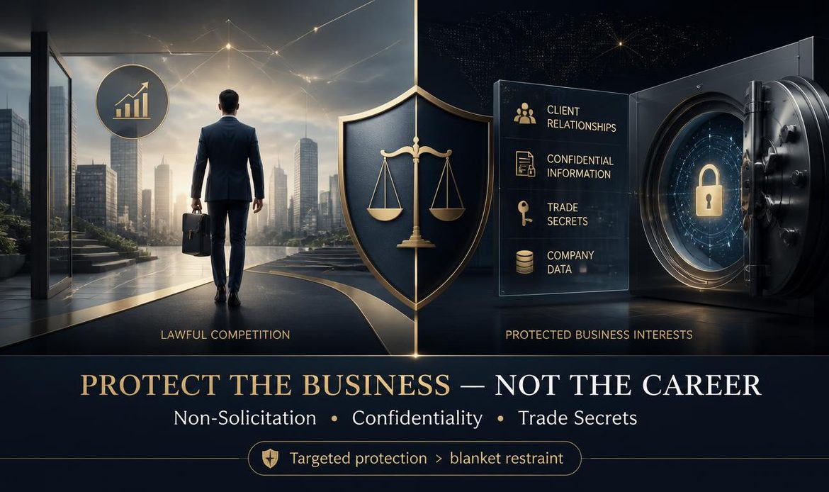 Legal protection after employment showing confidentiality, trade secrets and non-solicitation as targeted alternatives to broad non-compete restrictions.