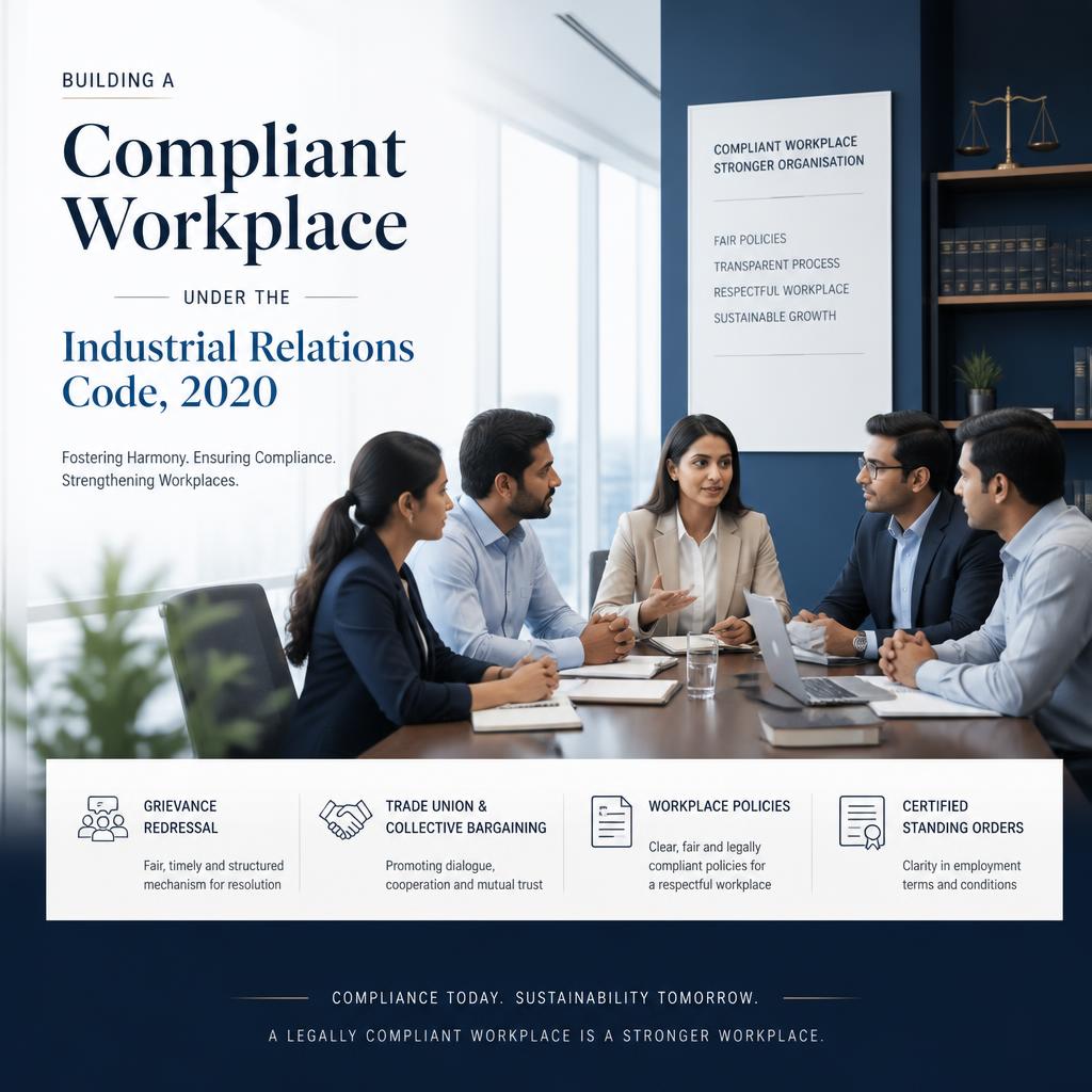Employer compliance under the Industrial Relations Code showing grievance redressal, trade union recognition and standing orders.