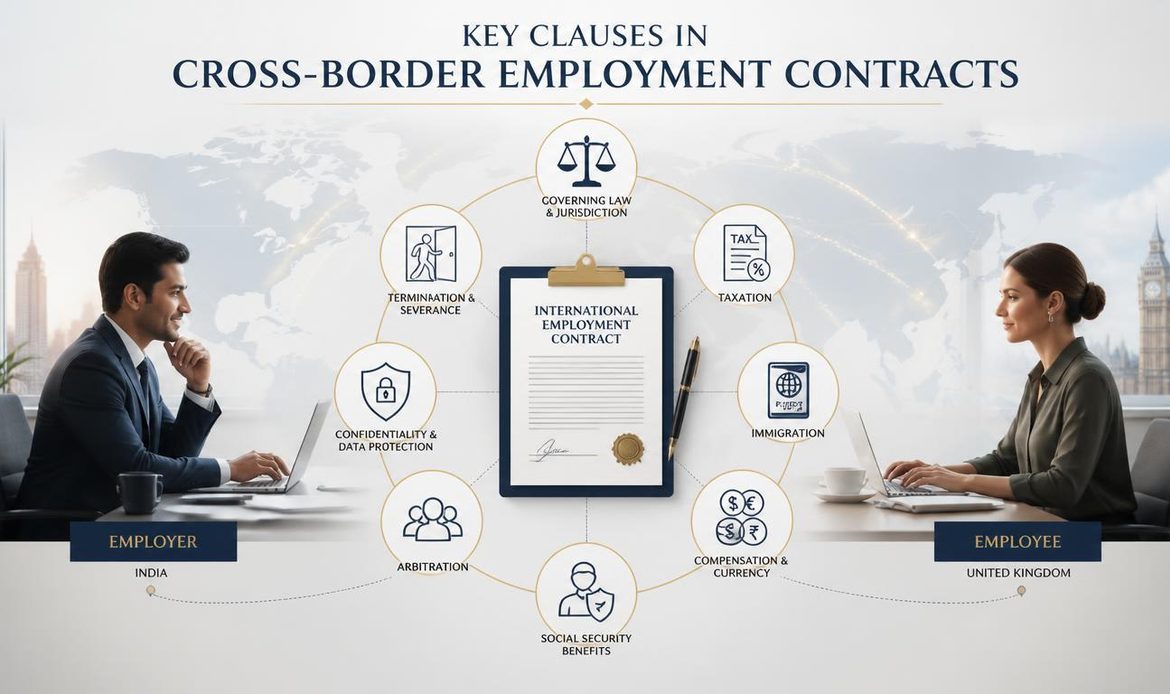 “Key clauses in cross-border employment contracts, including governing law, taxation, immigration, compensation, termination, data protection, arbitration and benefits.”