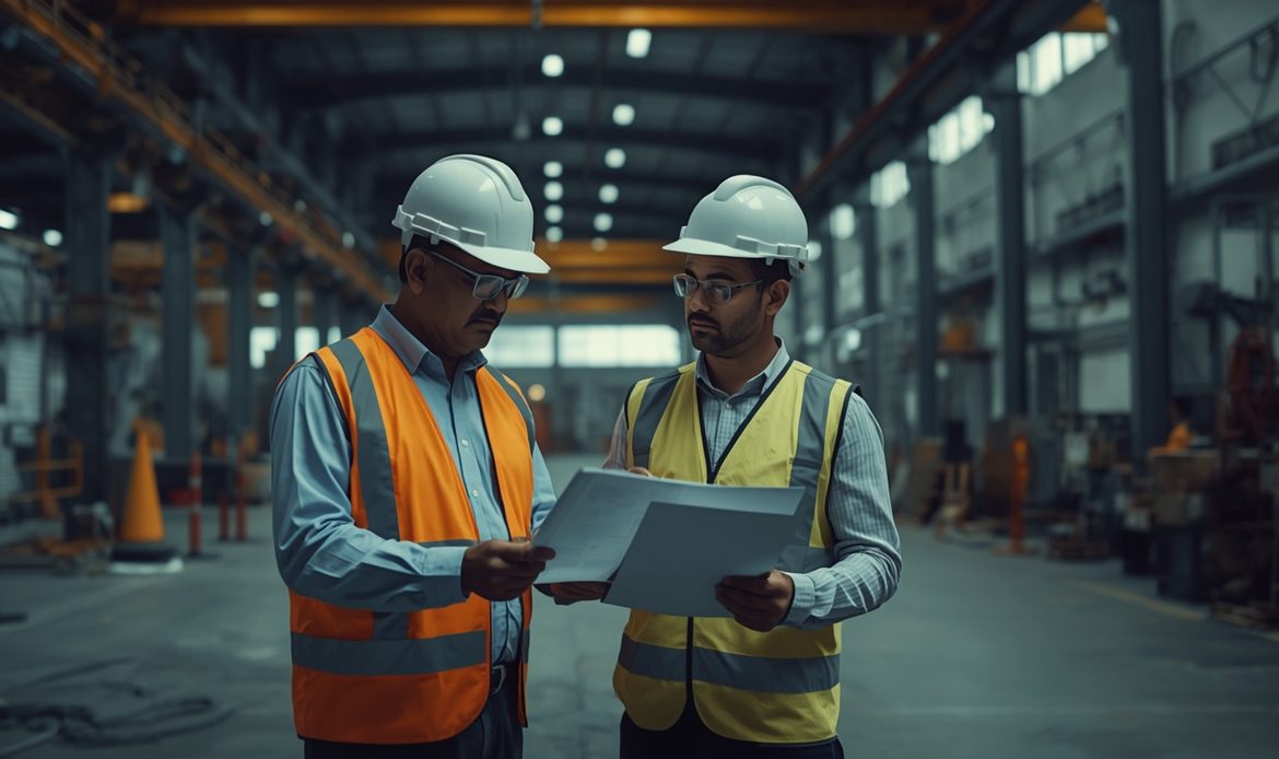 Safety officer reviewing workplace incident reporting and compliance records