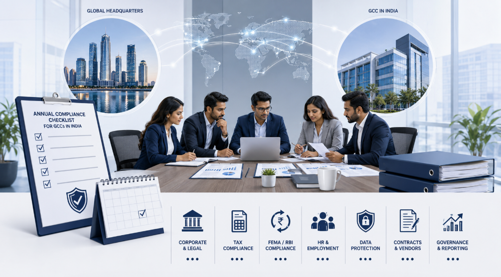 Annual compliance checklist for Global Capability Centers in India