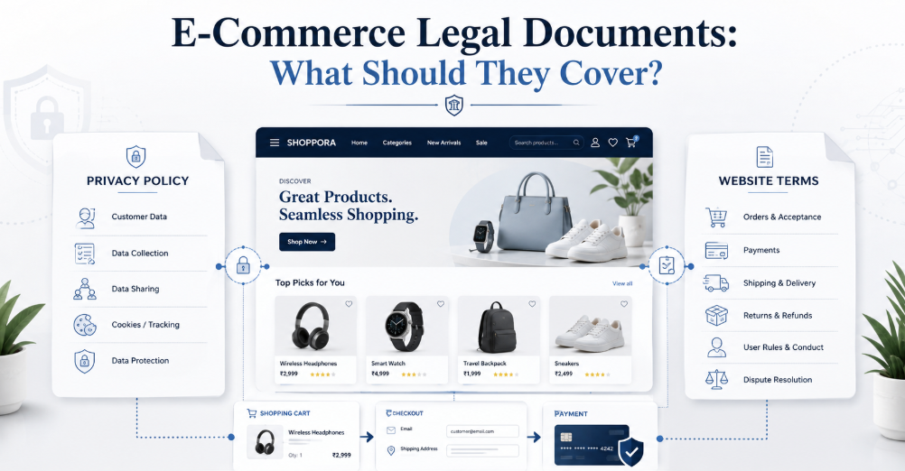 E-commerce privacy policy and website terms covering customer data, payments, returns, shipping and dispute management