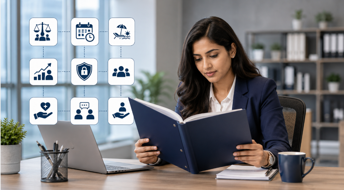 HR policy manual covering workplace rules, employee policies and HR procedures